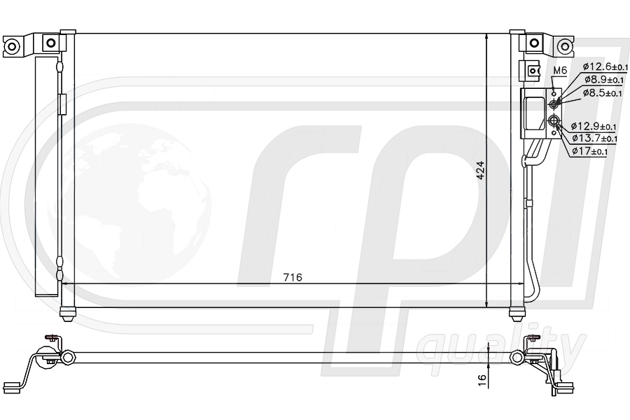 Condenseur, climatisation RPL QUALITY APCDHY5070