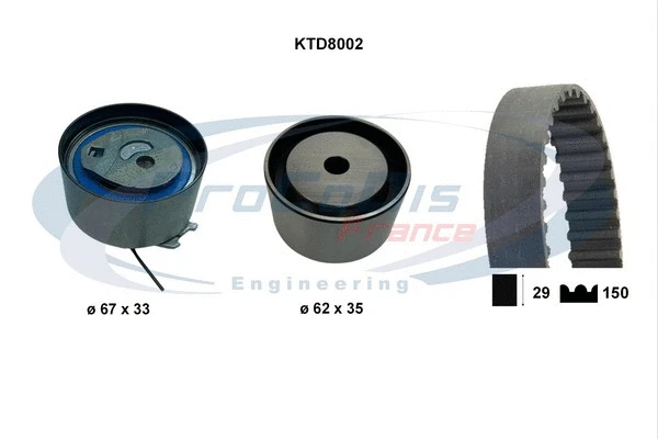 Kit de courroie crantée PROCODIS FRANCE KTD8002