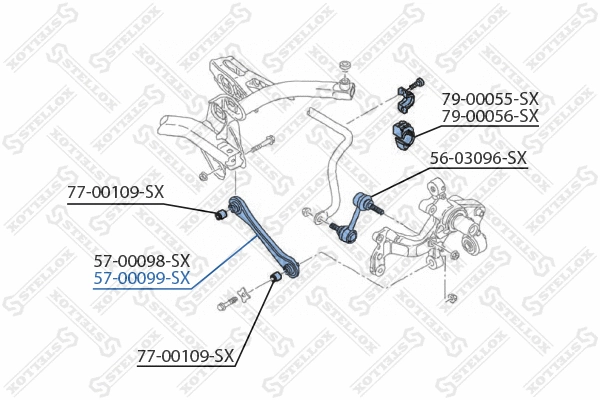 Bras de liaison, suspension de roue STELLOX 57-00099-SX