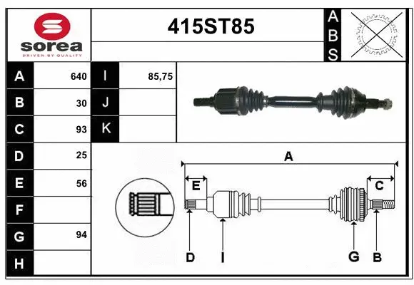 Arbre de transmission STARTCAR 415ST85