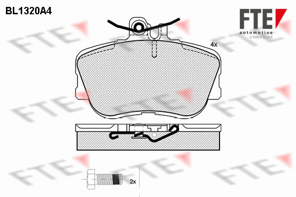 Kit de plaquettes de frein, frein à disque FTE 9010108