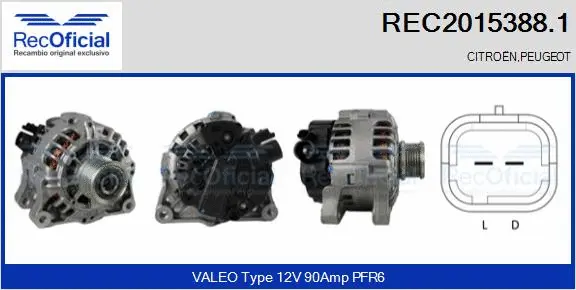 Alternateur RECOFICIAL REC2015388.1
