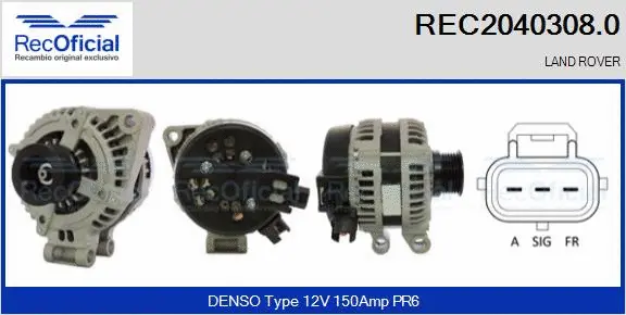Alternateur RECOFICIAL REC2040308.0