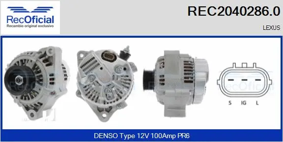 Alternateur RECOFICIAL REC2040286.0