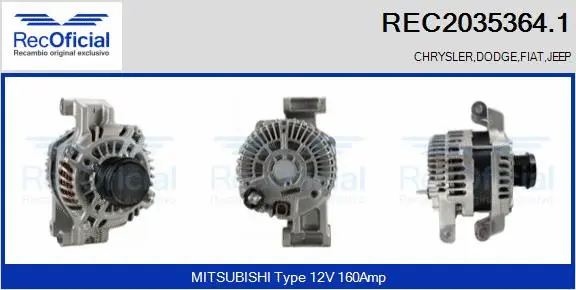 Alternateur RECOFICIAL REC2035364.1