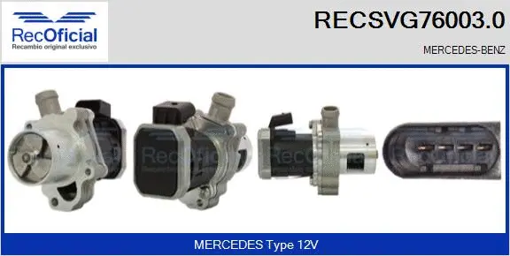 Vanne EGR RECOFICIAL RECSVG76003.0
