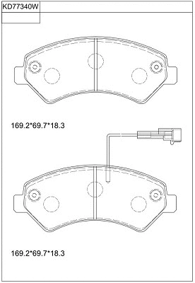 Kit de plaquettes de frein, frein à disque ASIMCO KD77340W