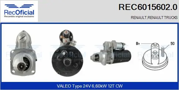 Démarreur RECOFICIAL REC6015602.0