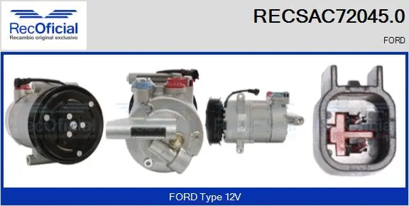 Compresseur, climatisation RECOFICIAL RECSAC72045.0