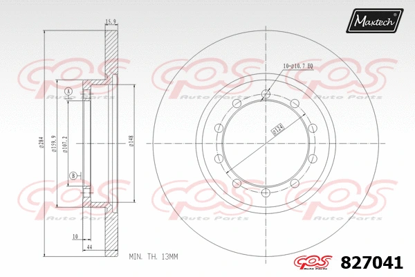 Disque de frein MAXTECH 827041