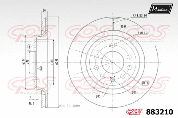 Disque de frein MAXTECH 883210