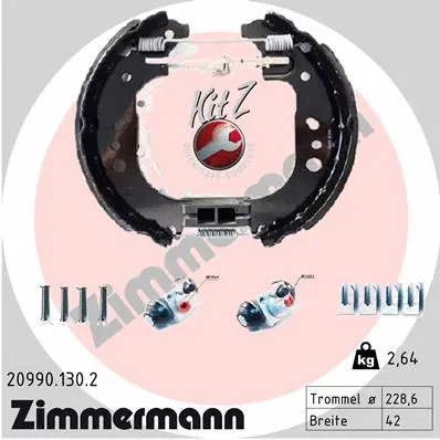 Jeu de mâchoires de frein ZIMMERMANN 20990.130.2
