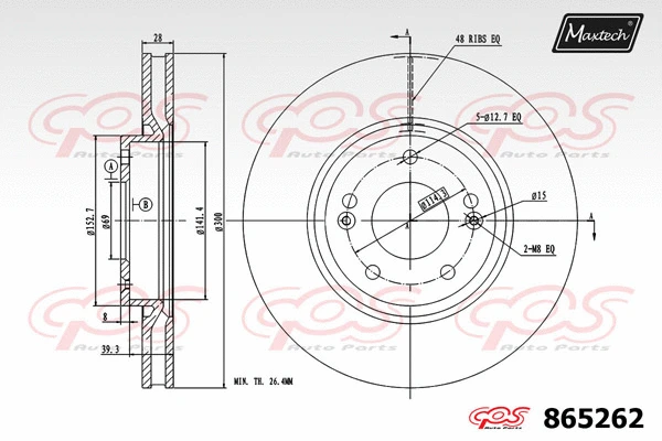 Disque de frein MAXTECH 865262