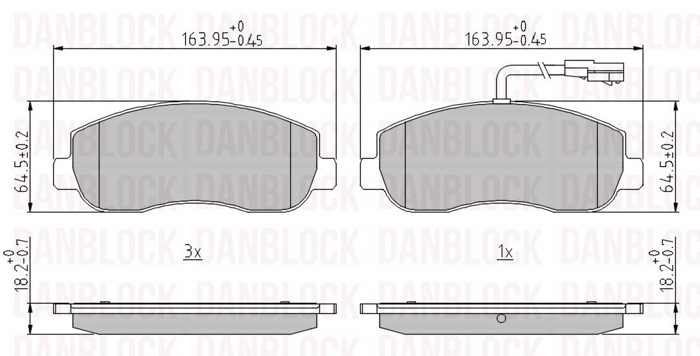 Kit de plaquettes de frein, frein à disque DANBLOCK DB 510864