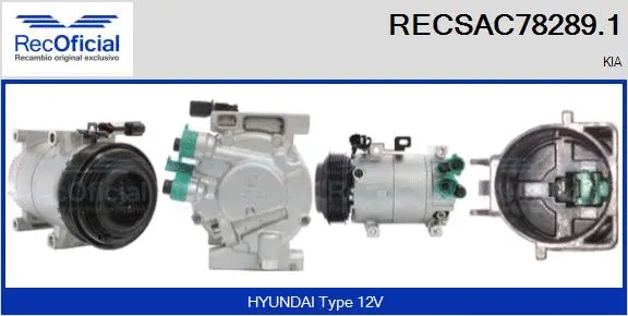 Compresseur, climatisation RECOFICIAL RECSAC78289.1