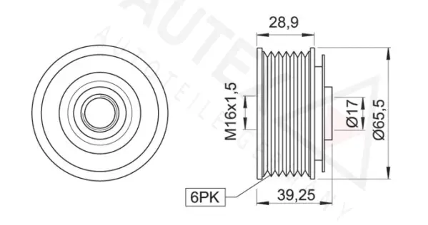 Poulie roue libre, alternateur AUTEX 654444