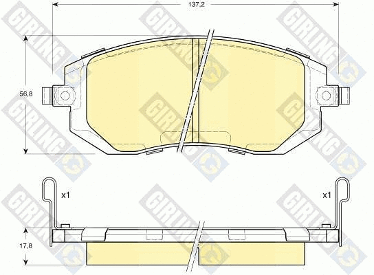 Kit de plaquettes de frein, frein à disque GIRLING 6133289