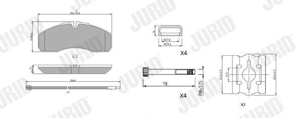 Kit de plaquettes de frein, frein à disque JURID 2916009560