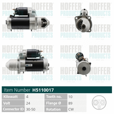 Démarreur HOFFER H5110017
