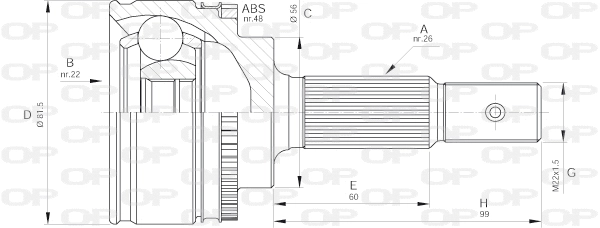 Jeu de joints, arbre de transmission OPEN PARTS CVJ5587.10