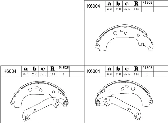 Jeu de mâchoires de frein ASIMCO K6004