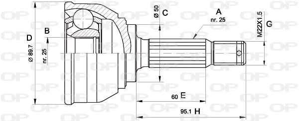 Jeu de joints, arbre de transmission OPEN PARTS CVJ5061.10