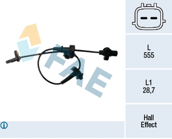 Capteur, vitesse de roue FAE 78461