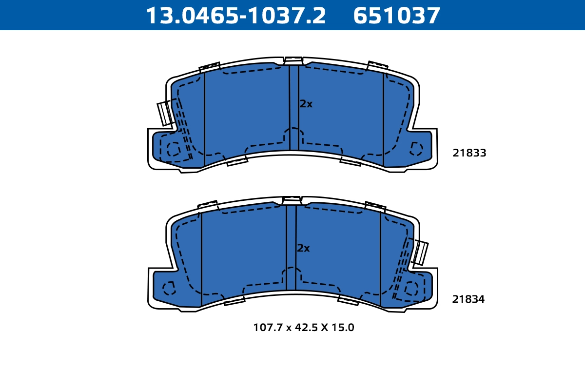 Kit de plaquettes de frein, frein à disque ATE-APAC 13.0465-1037.2