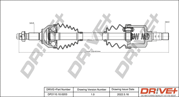 Arbre de transmission Dr!ve+ DP2110.10.0203