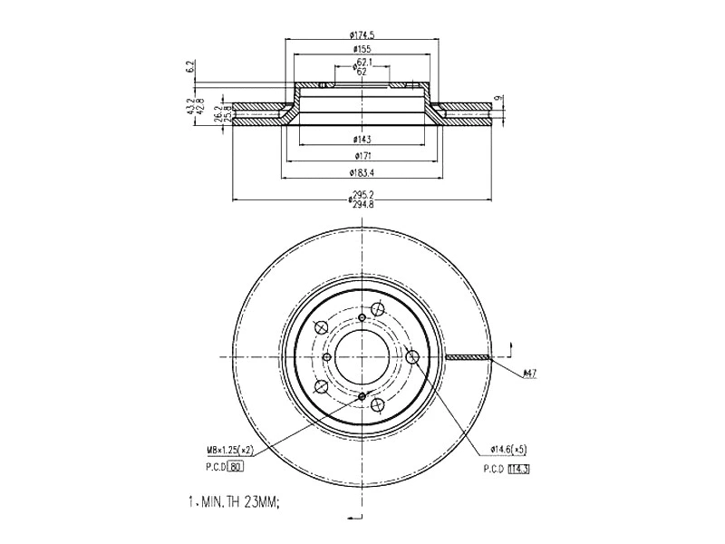 Disque de frein A.Z. Meisterteile AZMT-44-024-1383
