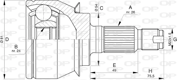 Jeu de joints, arbre de transmission OPEN PARTS CVJ5736.10