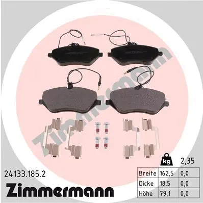 Kit de plaquettes de frein, frein à disque ZIMMERMANN 24133.185.2