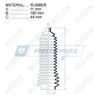 Joint-soufflet, direction MOTORHERZ RDZ0341MG