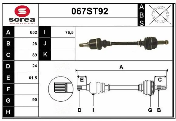 Arbre de transmission STARTCAR 067ST92