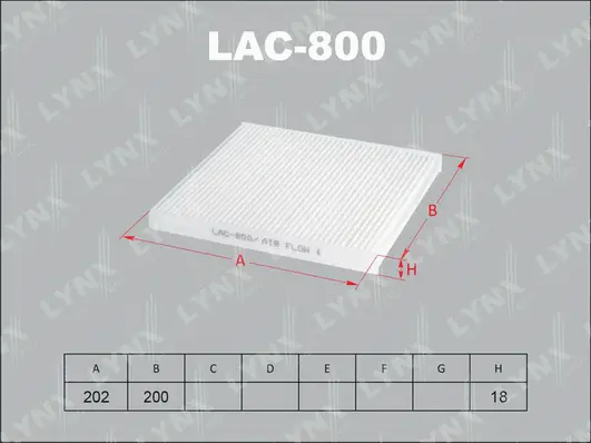 Filtre, air de l'habitacle LYNXAUTO LAC-800