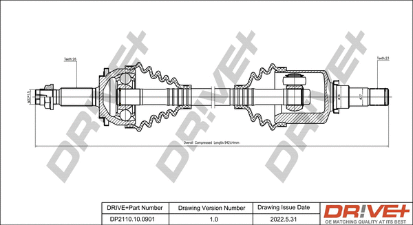Arbre de transmission Dr!ve+ DP2110.10.0901