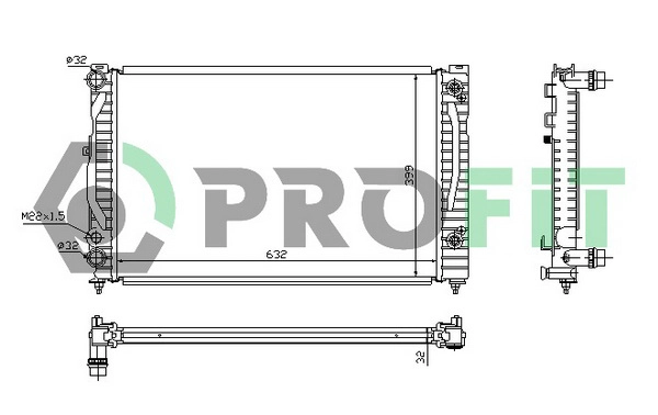 Radiateur, refroidissement du moteur PROFIT PR 9539A1