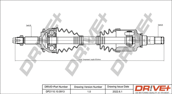 Arbre de transmission Dr!ve+ DP2110.10.0913