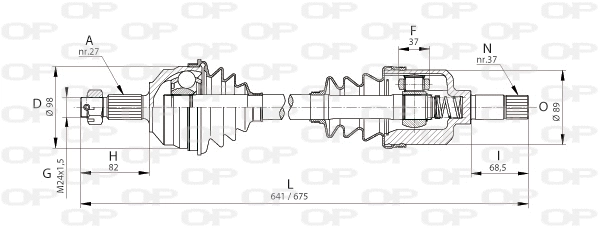 Arbre de transmission OPEN PARTS DRS6050.00