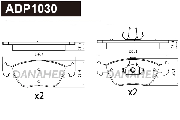 Kit de plaquettes de frein, frein à disque DANAHER ADP1030