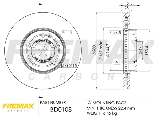Disque de frein FREMAX BD-0108