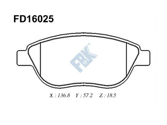 Kit de plaquettes de frein, frein à disque FBK FD16025