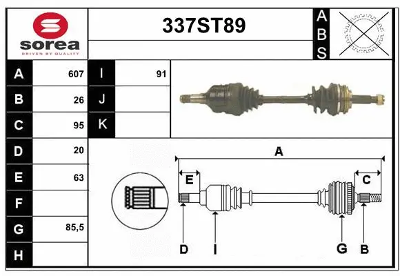 Arbre de transmission STARTCAR 337ST89
