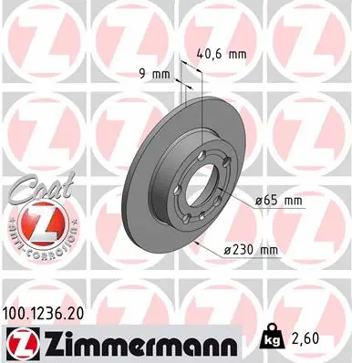 Disque de frein ZIMMERMANN 100.1236.20