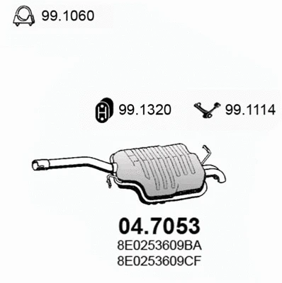 Silencieux arrière ASSO 04.7053