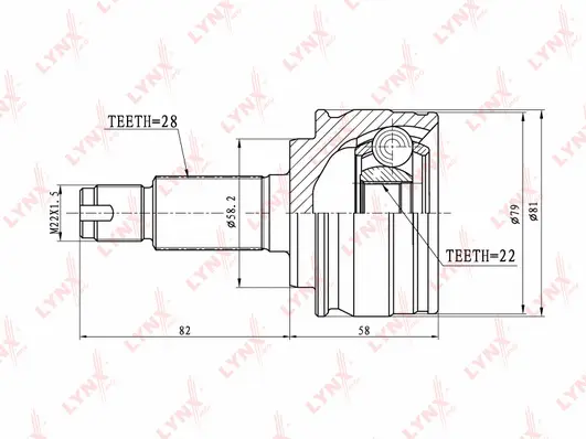 Jeu de joints, arbre de transmission LYNXAUTO CO-3645