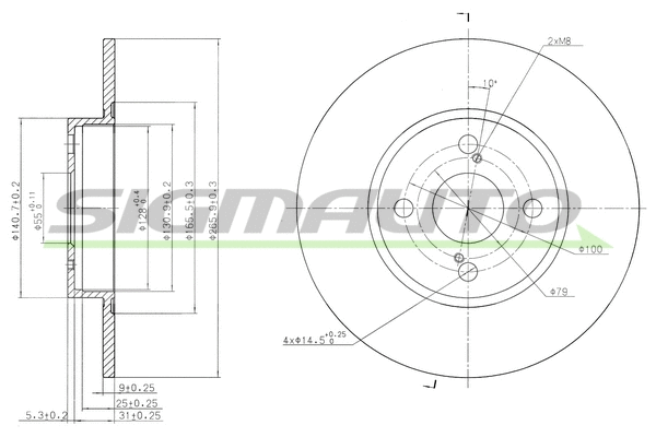 Disque de frein SIGMAUTO DBB576S