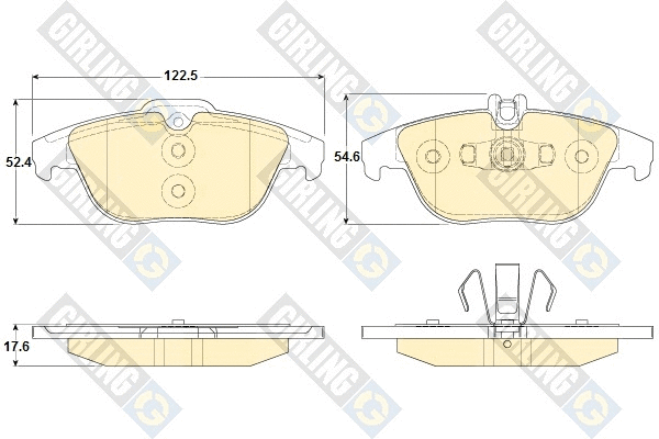 Kit de plaquettes de frein, frein à disque GIRLING 6120512