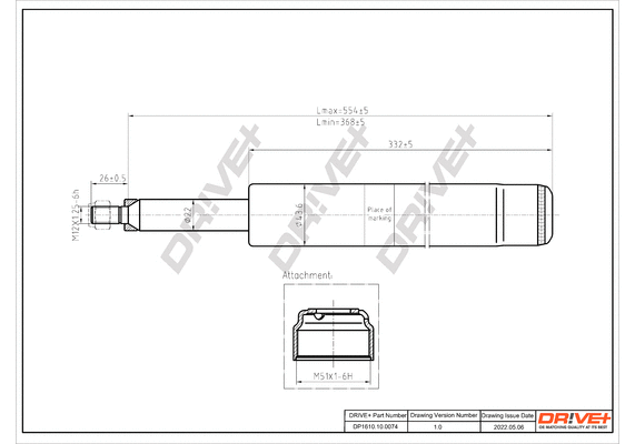 Amortisseur Dr!ve+ DP1610.10.0074