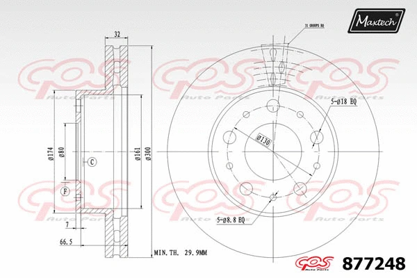 Disque de frein MAXTECH 877248